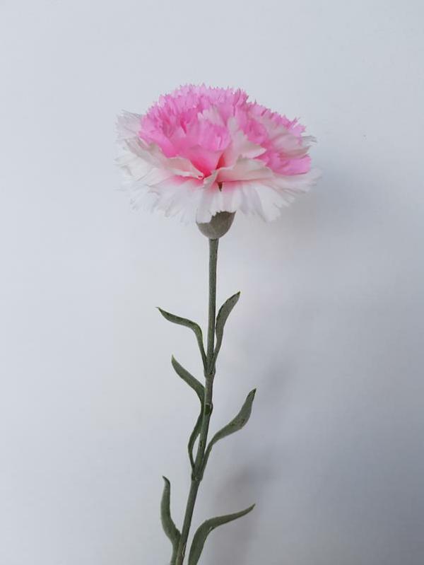 Artificial Carnations |  Artificial Carnation Pink White 61Cm Artificial Carnations Artificial Carnations