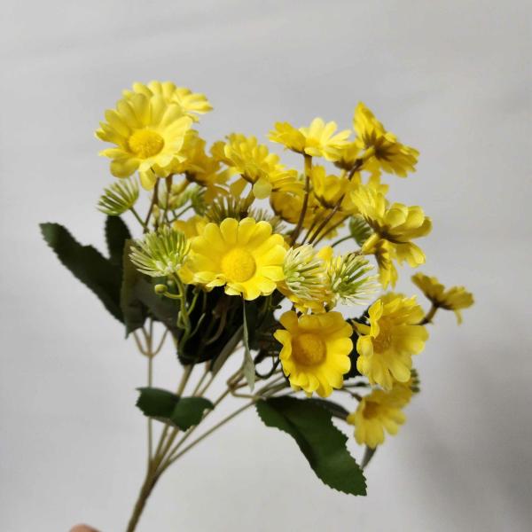 Artificial Daisy & Cosmos |  Artificial Daisy Bush Felicia Yellow 35Cm Artificial Daisy & Cosmos Artificial Daisy & Cosmos