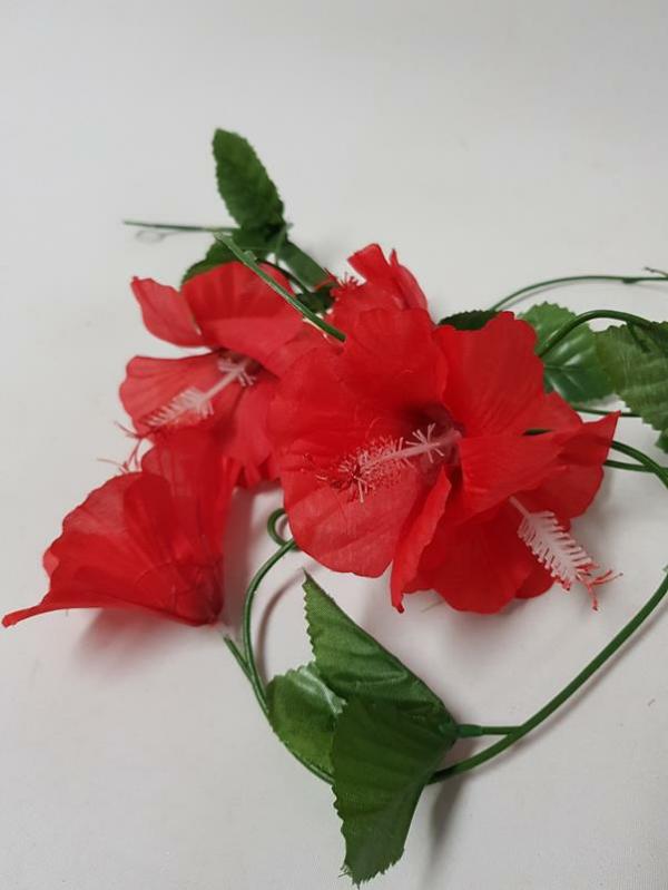 Artificial Garlands |  Chain Of Hibiscus Garland Red 180Cm Artificial Garlands Artificial Garlands