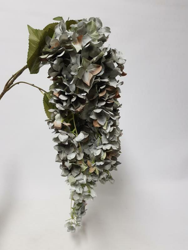 Artificial Hydrangeas |  Artificial Hydrangea Hanging Bush Steel Grey 83Cm Artificial Flowers Artificial Hydrangeas