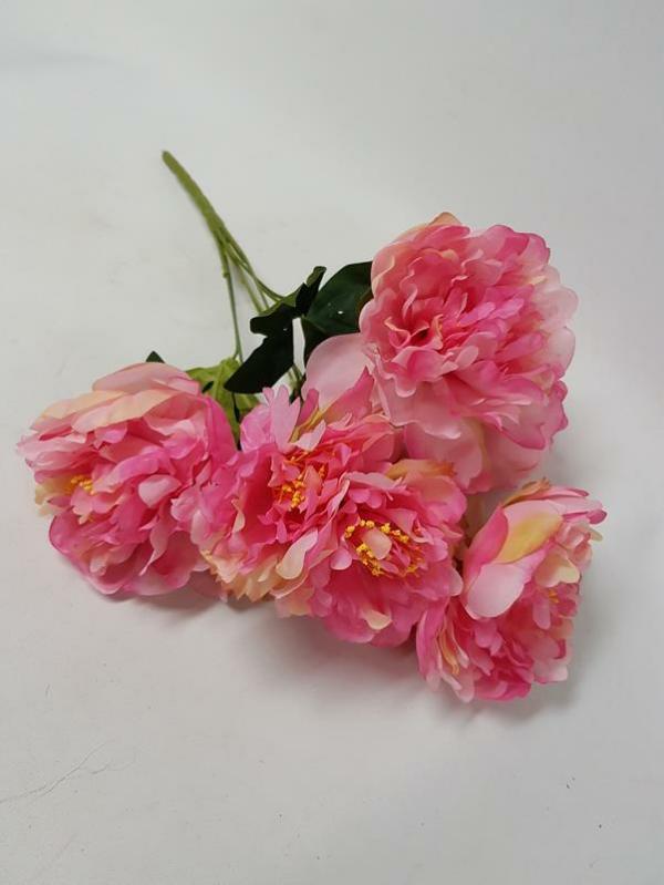 Artificial Peonies |  Artificial Peony Bush Pink 50Cm Artificial Flowers Artificial Peonies