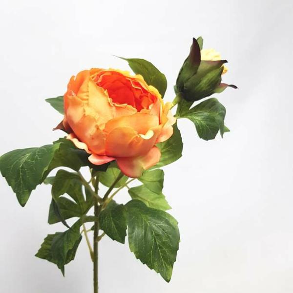 Artificial Peonies |  Artificial Peony Peppa Orange 69Cm Artificial Flowers Artificial Peonies