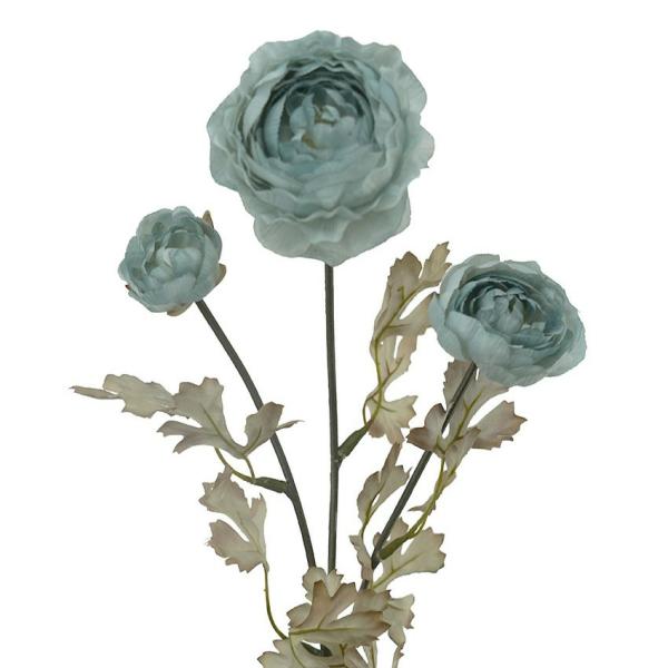 Artificial Ranunculus |  Artificial Ranunculus 3H Burnt Blue 61Cm Artificial Flowers Artificial Ranunculus