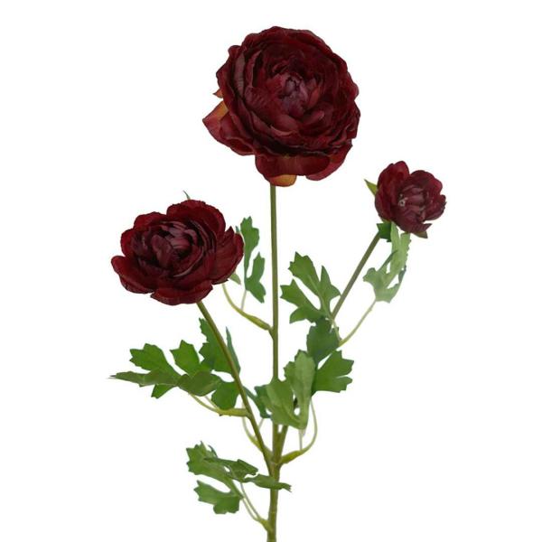 Artificial Ranunculus |  Artificial Ranunculus 3H Red 61Cm Artificial Flowers Artificial Ranunculus