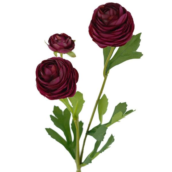 Artificial Ranunculus |  Artificial Ranunculus Stem Burgundy 42Cm Artificial Flowers Artificial Ranunculus