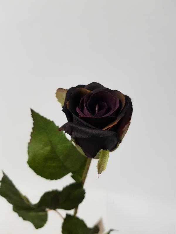 Artificial Roses |  Artificial Rose Bud Lulu Aubergine 59Cm Artificial Flowers Artificial Roses