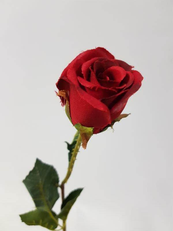 Artificial Roses |  Artificial Rose Bud Lulu Red 59Cm Artificial Flowers Artificial Roses