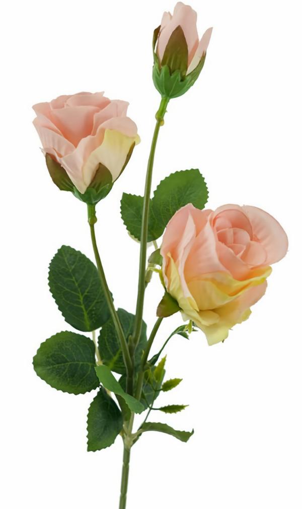 Artificial Roses |  Artificial Rose Bud Spray Peach 42Cm Artificial Flowers Artificial Roses