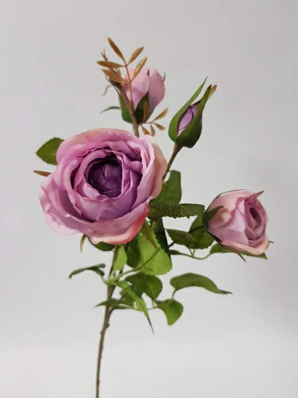 Artificial Roses |  Artificial Rose Spray Periwinkle 61Cm Artificial Flowers Artificial Roses