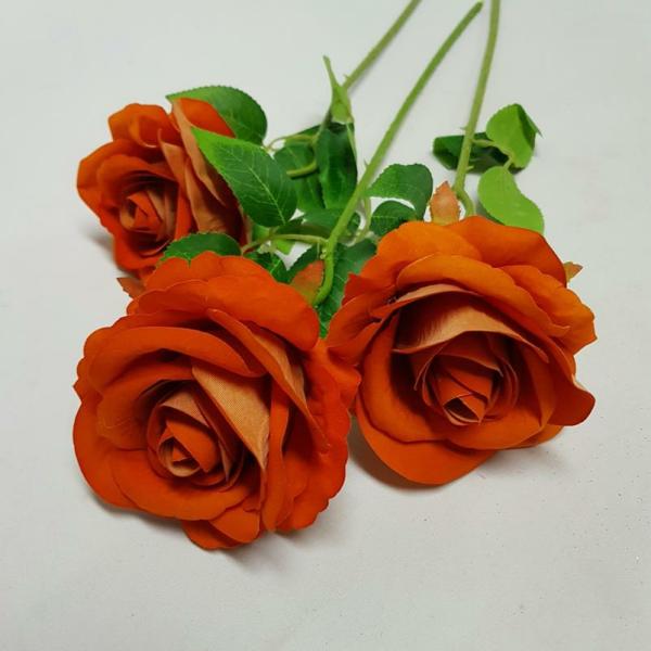 Artificial Roses |  Artificial Rose Valarie Orange 55Cm Artificial Flowers Artificial Roses