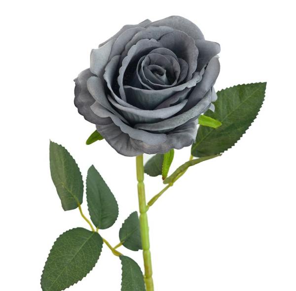 Artificial Roses |  Artificial Rose Velvet Grey 54Cm Artificial Flowers Artificial Roses