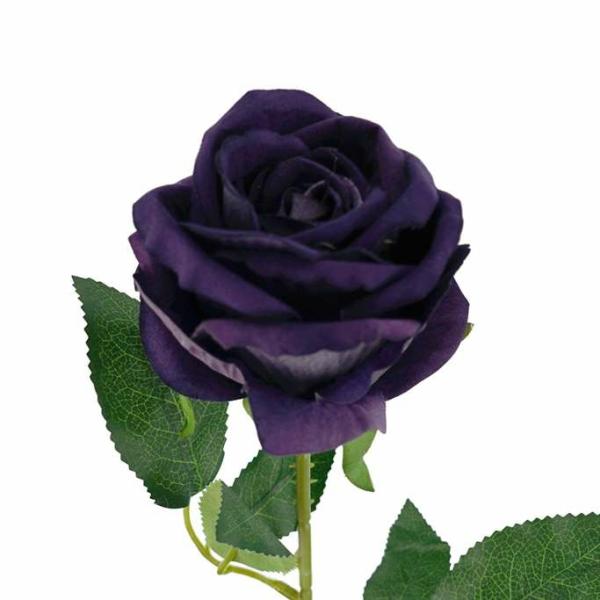 Artificial Roses |  Artificial Rose Vera Darkest Purple 60Cm Artificial Flowers Artificial Roses