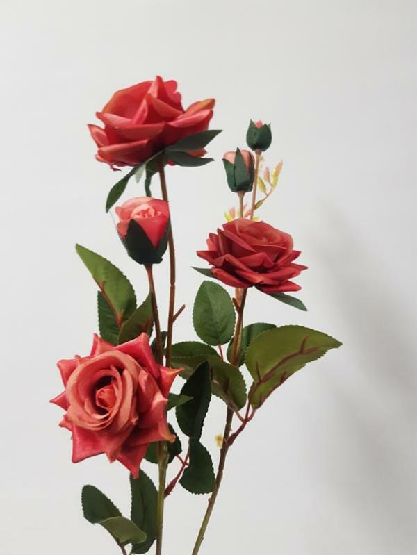 Artificial Roses |  Mini Rose Spray Eden Rhubarb 67Cm Artificial Flowers Artificial Roses