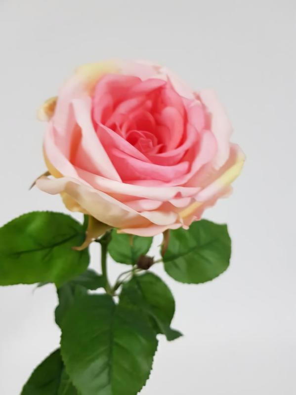 Artificial Roses |  Real Touch Open Rose 68Cm Pink Artificial Flowers Artificial Roses