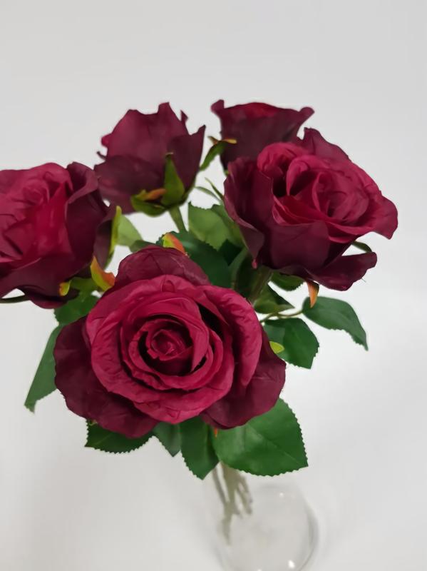 Artificial Roses |  Rose Soft Touch Burgundy Artificial Flowers Artificial Roses