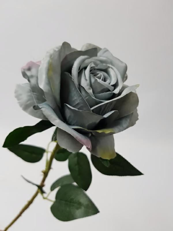 Artificial Roses |  Rose Stem Audrey Dusty Blue 75Cm Artificial Flowers Artificial Roses