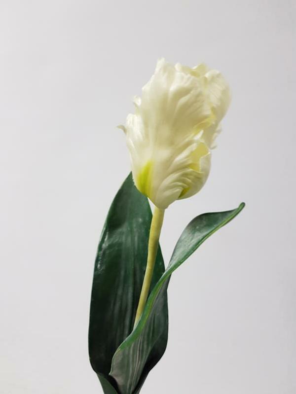 Artificial Tulips |  Artificial Feathered Tulip White 56Cm Artificial Flowers Artificial Tulips