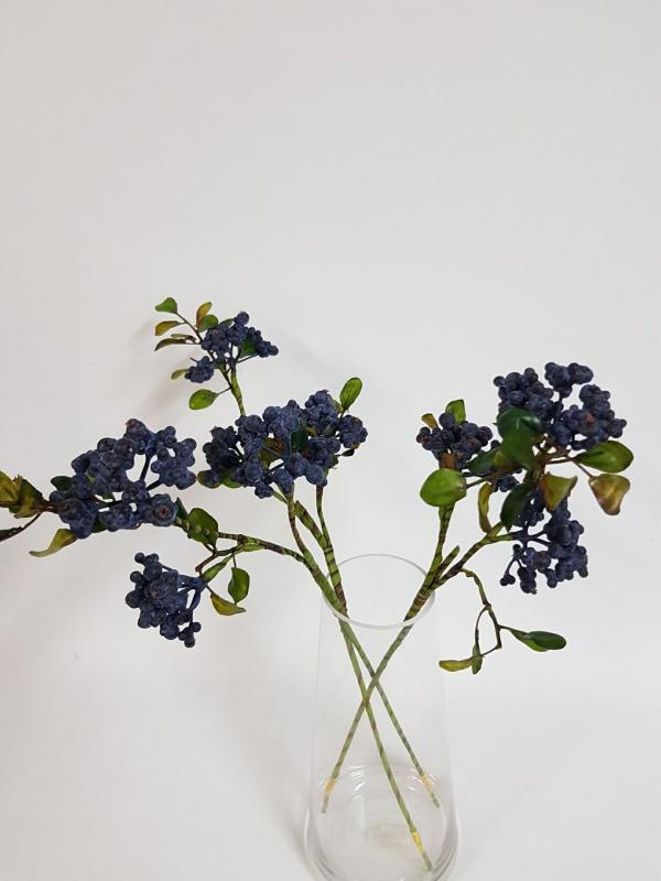 Berries |  Artificial Navy Blue Berry Spray 48Cm Artificial Flowers Berries