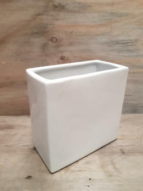 Ceramic Vases & Pots |  White Ceramic Rectangle Vase 16Cm Ceramic Vases & Pots Ceramic Vases & Pots