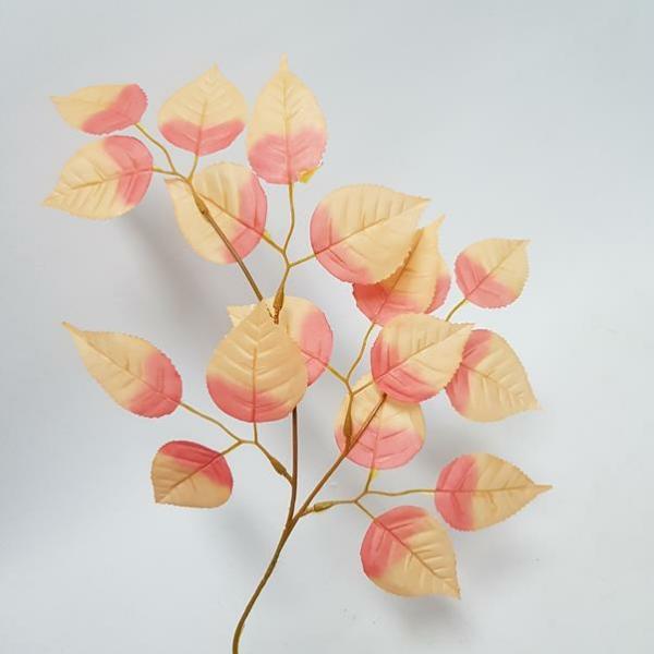 Coloured Foliage |  Artificial Leaf Spray Peach 52Cm Artificial Greenery Coloured Foliage