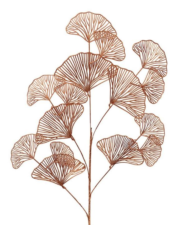 Dried Flowers |  Artificial Gingko Rose Gold 92Cm Artificial Flowers Dried Flowers