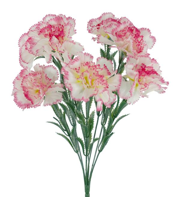 Flower Bunches |  Artificial Carnation Bush Pink Edge 42Cm Artificial Carnations Artificial Carnations