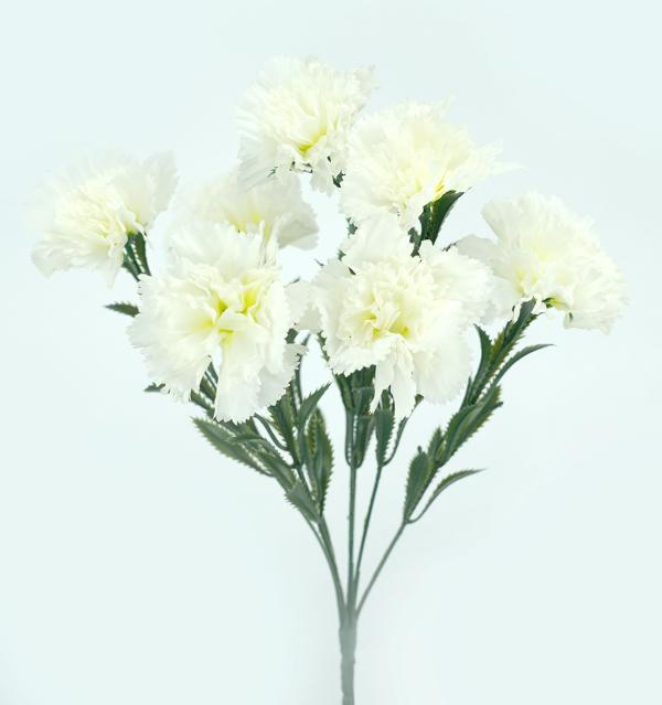 Flower Bunches |  Artificial Carnation Bush White 42Cm Artificial Carnations Artificial Carnations