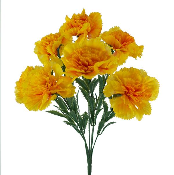 Flower Bunches |  Artificial Carnation Bush Yellow 42Cm Artificial Carnations Artificial Carnations