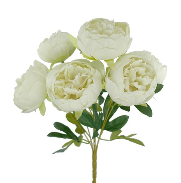 Flower Bunches |  Artificial Peony Bunch White 40Cm Artificial Flowers Flower Bunches