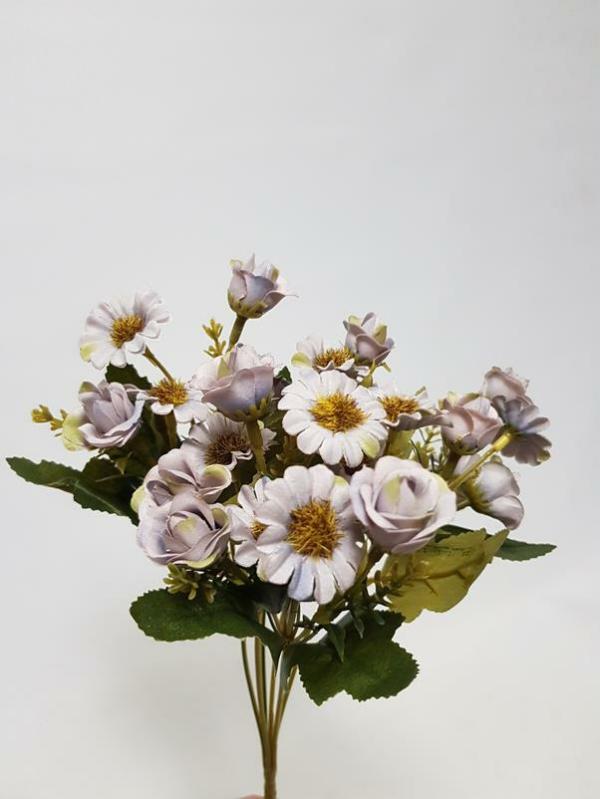 Flower Bunches |  Daisy Rose Bush Pale Purple 33Cm Artificial Daisy & Cosmos Artificial Daisy & Cosmos