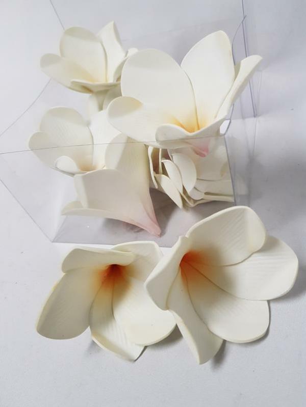 Flower Heads |  Artificial Frangipani Heads Cream-Yellow Artificial Flowers Flower Heads