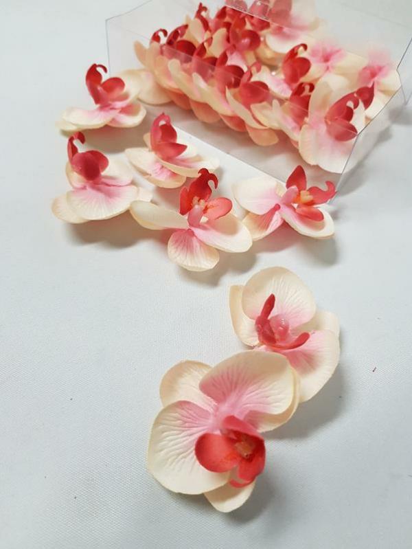 Flower Heads |  Butterfly Orchid Heads Cream Pink Artificial Flowers Flower Heads