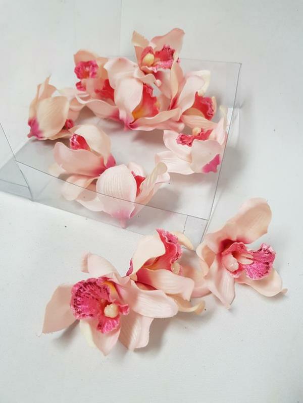 Flower Heads |  Cymbidium Orchid Heads Pink Artificial Flowers Flower Heads