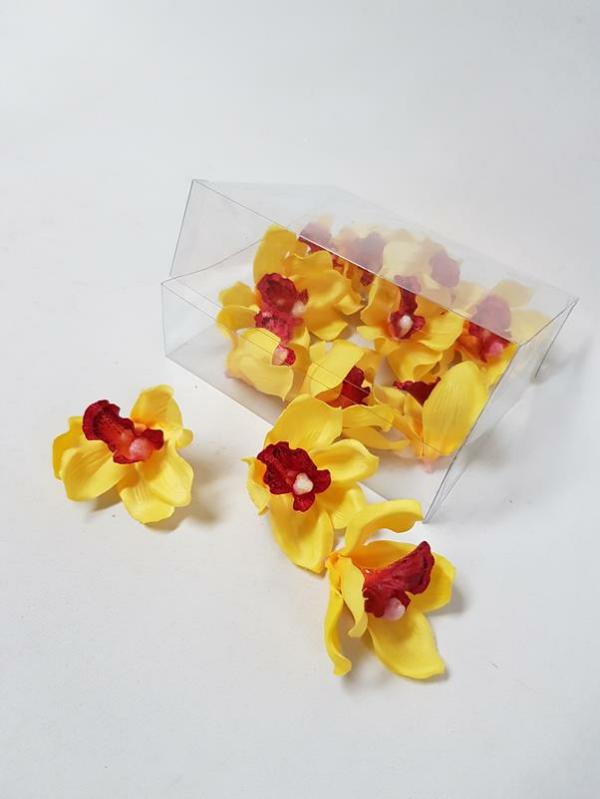 Flower Heads |  Cymbidium Orchid Heads Yellow Artificial Flowers Flower Heads