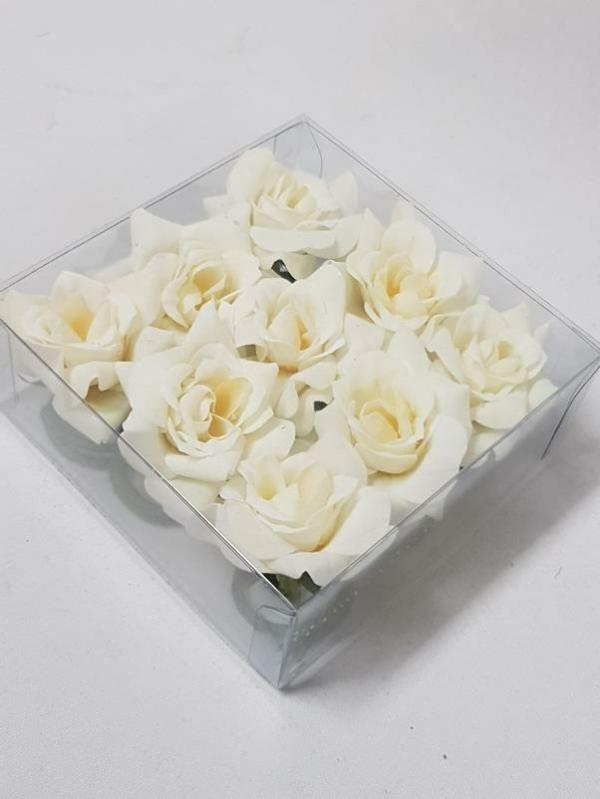 Flower Heads |  Velvet Mini Rose Heads White Artificial Flowers Flower Heads