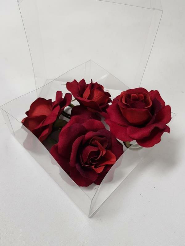 Flower Heads |  Velvet Rose Heads Red Artificial Flowers Flower Heads