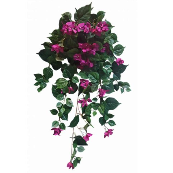 Hanging Greenery |  Artificial Bougainvillea Hanging Bush Magenta 98Cm Artificial Greenery Hanging Greenery