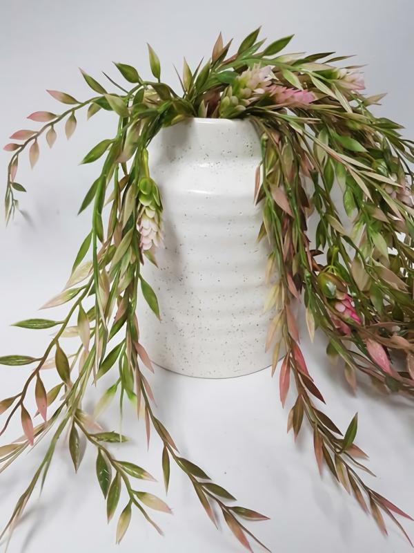 Hanging Greenery |  Peppercorn Hanging Bush 90Cm Green/Pink Artificial Greenery Hanging Greenery