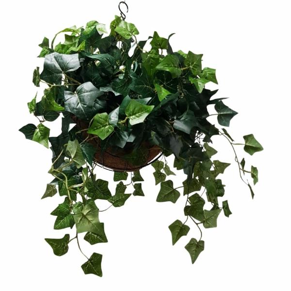 Hanging Plants And Baskets |  Artificial Ivy In Rattan Hanging Basket Artificial Plants Hanging Plants And Baskets