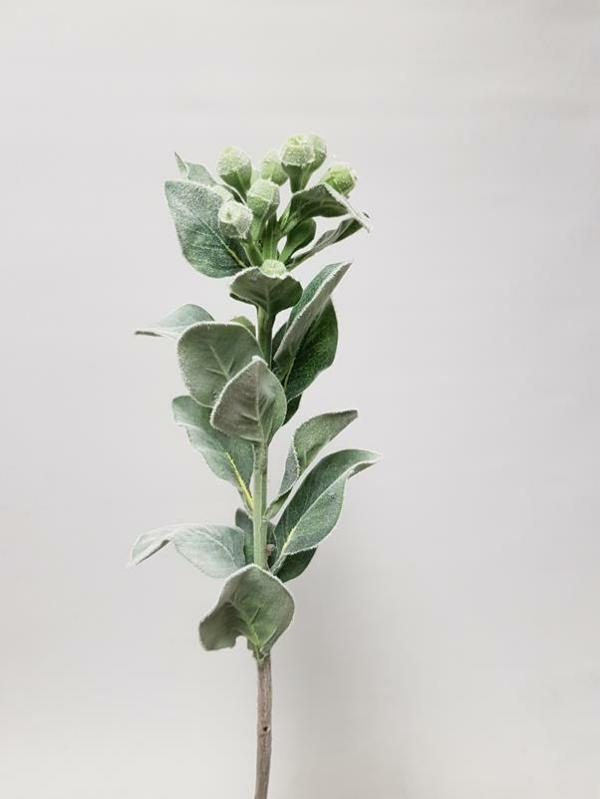 Leaf Spray |  Gum Nut Stem Flocked Green 70Cm Artificial Greenery Leaf Spray