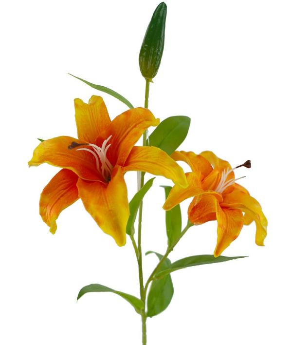 Lily Stems |  Artificial Casablanca Lily Orange 69Cm Artificial Flowers Lily Stems