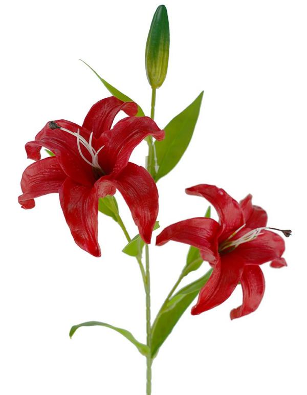 Lily Stems |  Artificial Casablanca Lily Red 69Cm Artificial Flowers Lily Stems