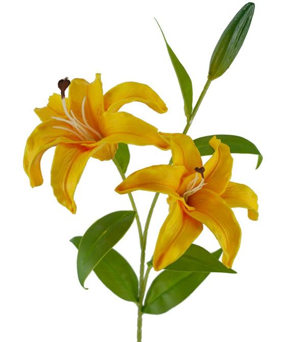 Lily Stems |  Artificial Casablanca Lily Yellow 69Cm Artificial Flowers Lily Stems