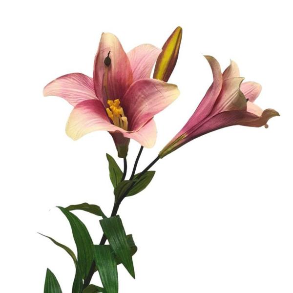 Lily Stems |  Artificial Easter Lily Pink 91Cm Artificial Flowers Lily Stems