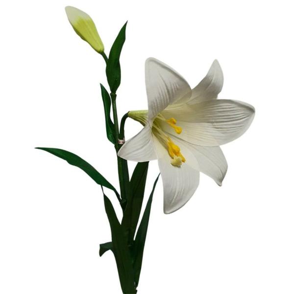 Lily Stems |  Artificial Trumpet Lily White 85Cm Artificial Flowers Lily Stems