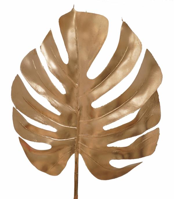 Metallic Bling & Sparkle |  Artificial Gold Monsteria Leaf 69Cm Artificial Flowers Metallic Bling & Sparkle