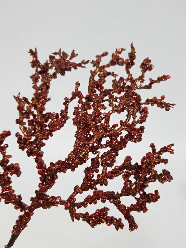 Metallic Bling & Sparkle |  Beaded Coral Pick 20Cm Copper Artificial Flowers Metallic Bling & Sparkle