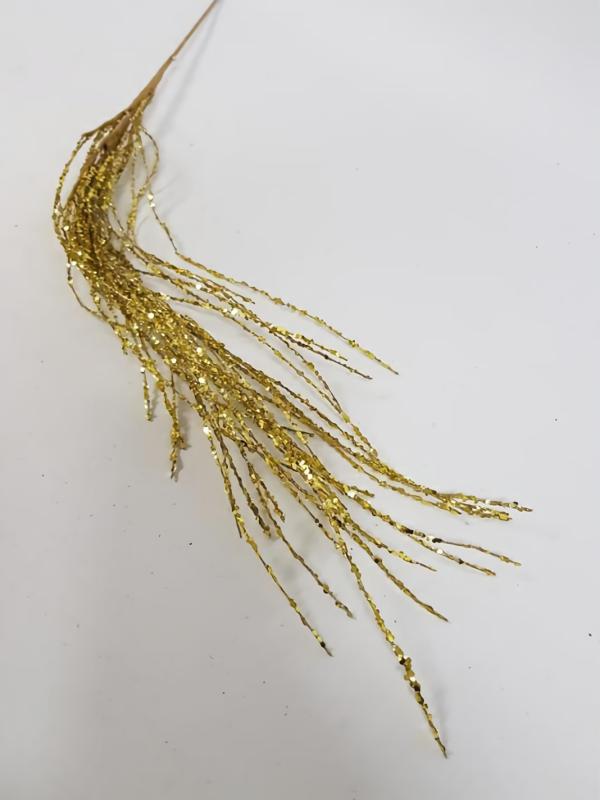 Metallic Bling & Sparkle |  Glitter Grass Spray 80Cm Gold Artificial Flowers Metallic Bling & Sparkle