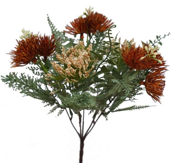 Native Flowers |  Artificial Gum Flower Bush Rust 36Cm Artificial Flowers Native Flowers