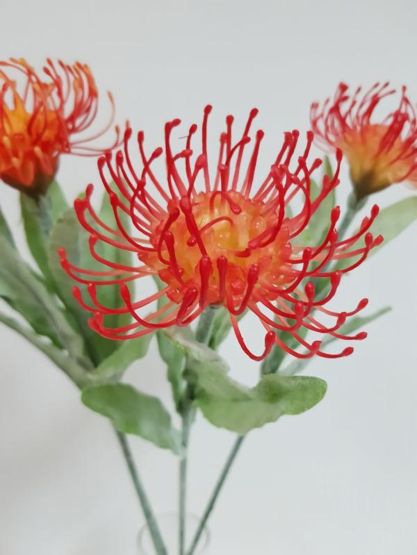 Native Flowers |  Leucospermum Red -Native Pin Cushion 65Cm Artificial Flowers Native Flowers